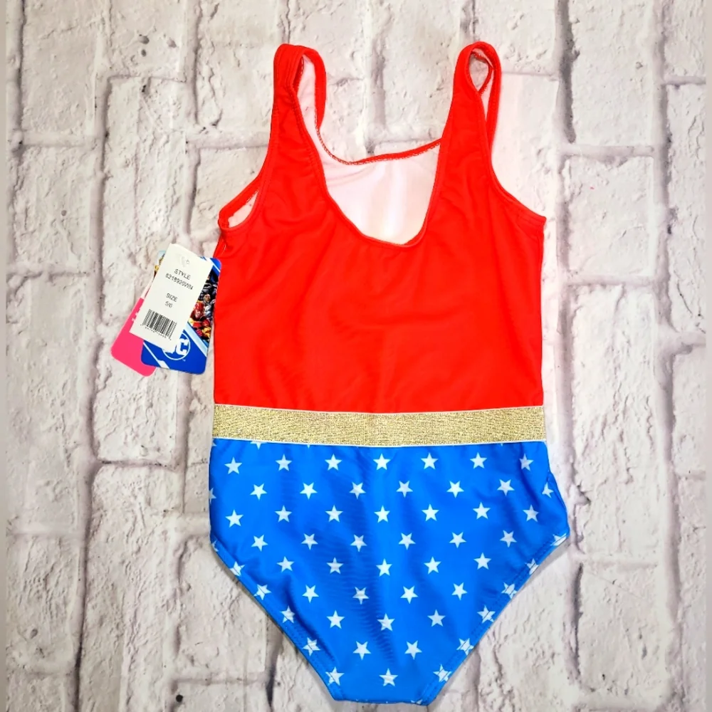 Girls(4-6x) DC Comics Wonder Woman One-Piece Swimsuit - Picture 3 of 3